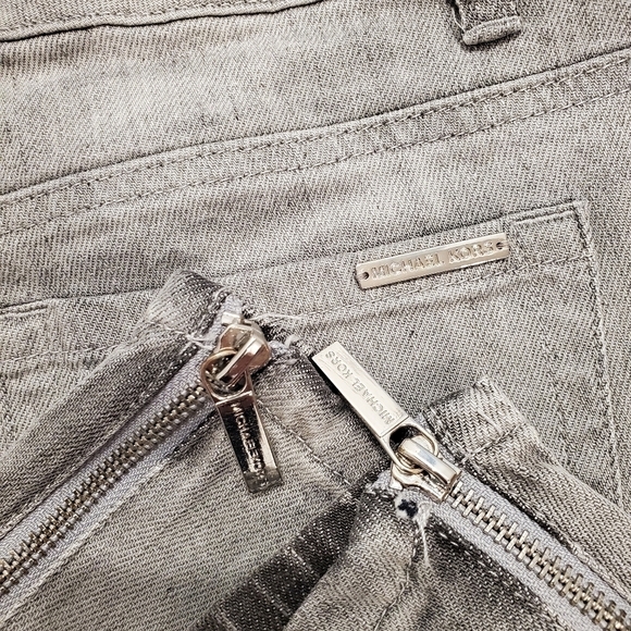 Michael Kors Gray Skinny Ankle Zip Jeans - Picture 4 of 6